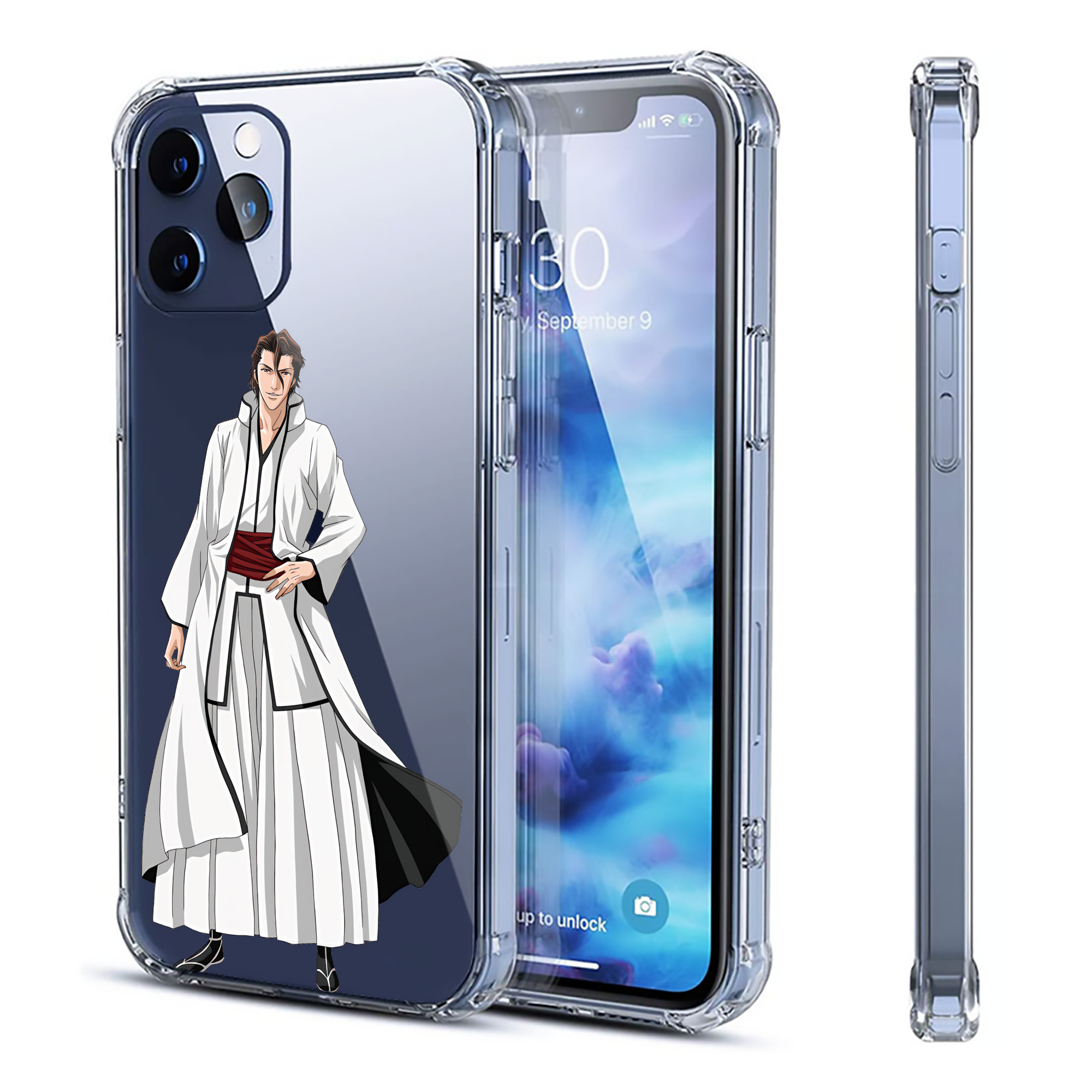 （画像用） ブリーチ 藍染 惣右介（あいぜん そうすけ） BLEACH Aizen Sousuke 【iPhone 12シリーズ対応】透明スマホケース（クリアソフトケース）